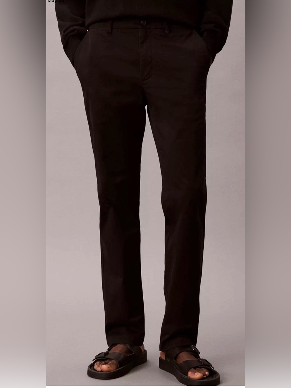 Calvin Klein Men’s Slim Fit Stretch Tapered Chino Pants Black Sz 34X32 NWT